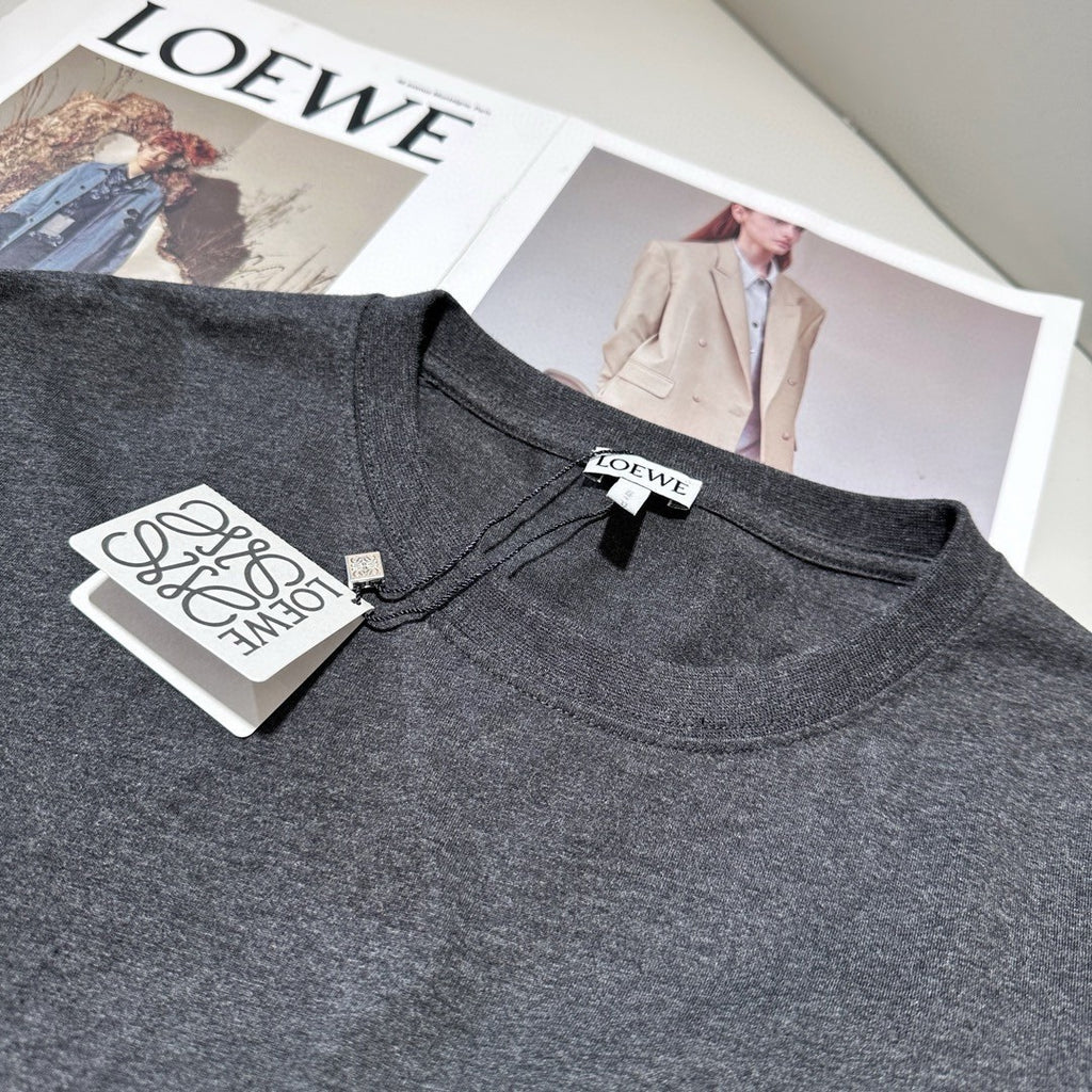 Loewe Men's Summer Logo Embroidery Round Neck Cotton Short Sleeve T-Shirt #72361
