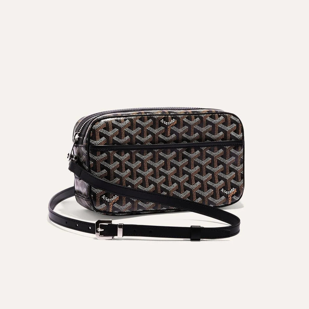 GOYARD Cap-vert Men's And Women's Old Flower Full Print Inside And Outside Compartments Canvas Patchwork Leather Messenger Bag Camera Bag Shoulder Crossbody Bags #76387
