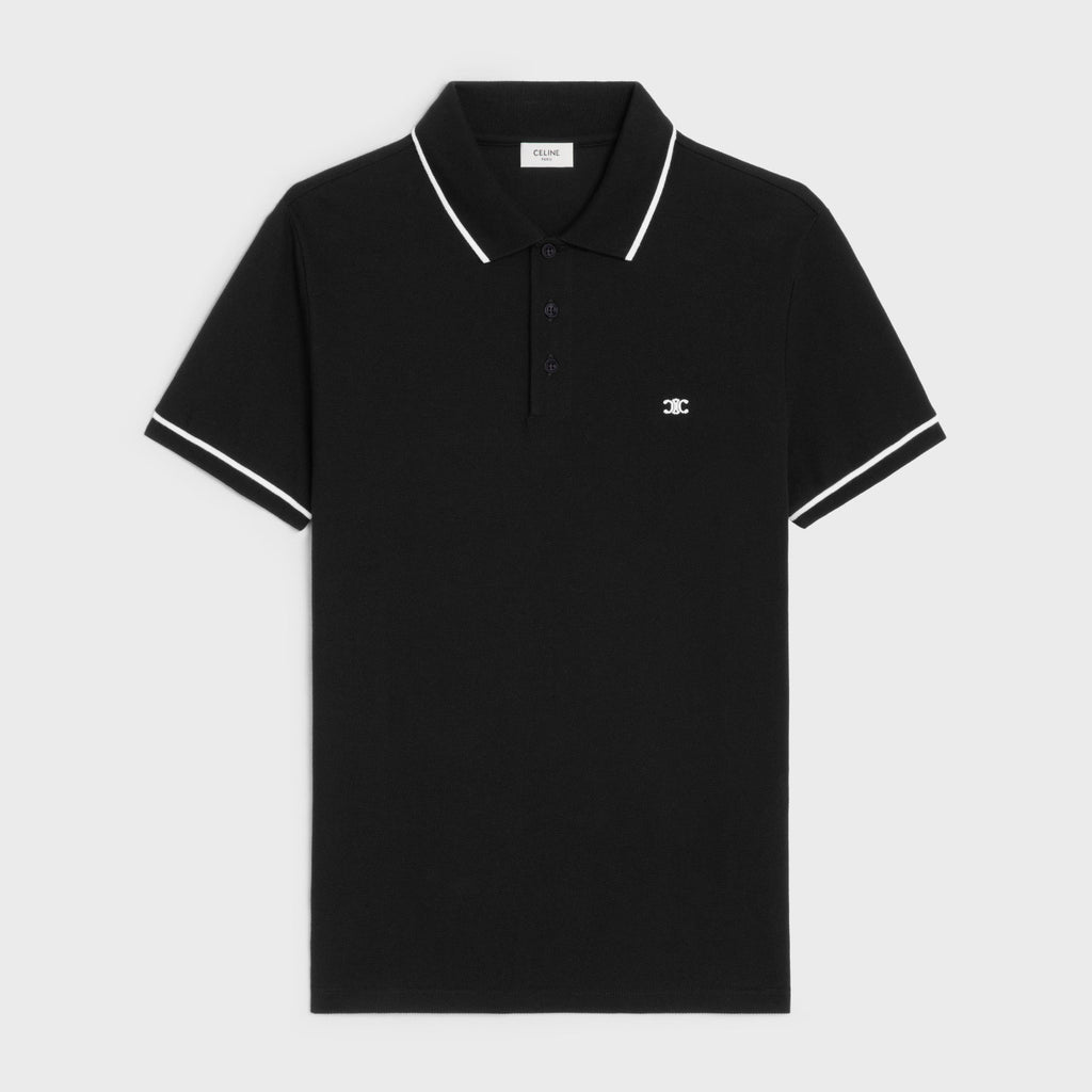 Celine Men's Summer Embroidered Logo Solid Color Short Sleeve Polo Shirt T-Shirt #72561