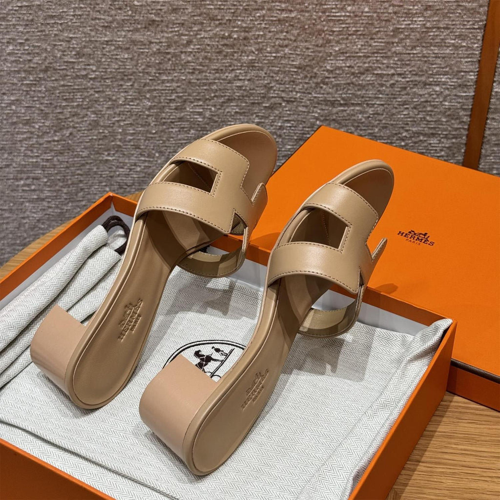 Hermes Oasis Women's Summer Solid Colour One Stirrup High Heel Slipper Shoes #76933