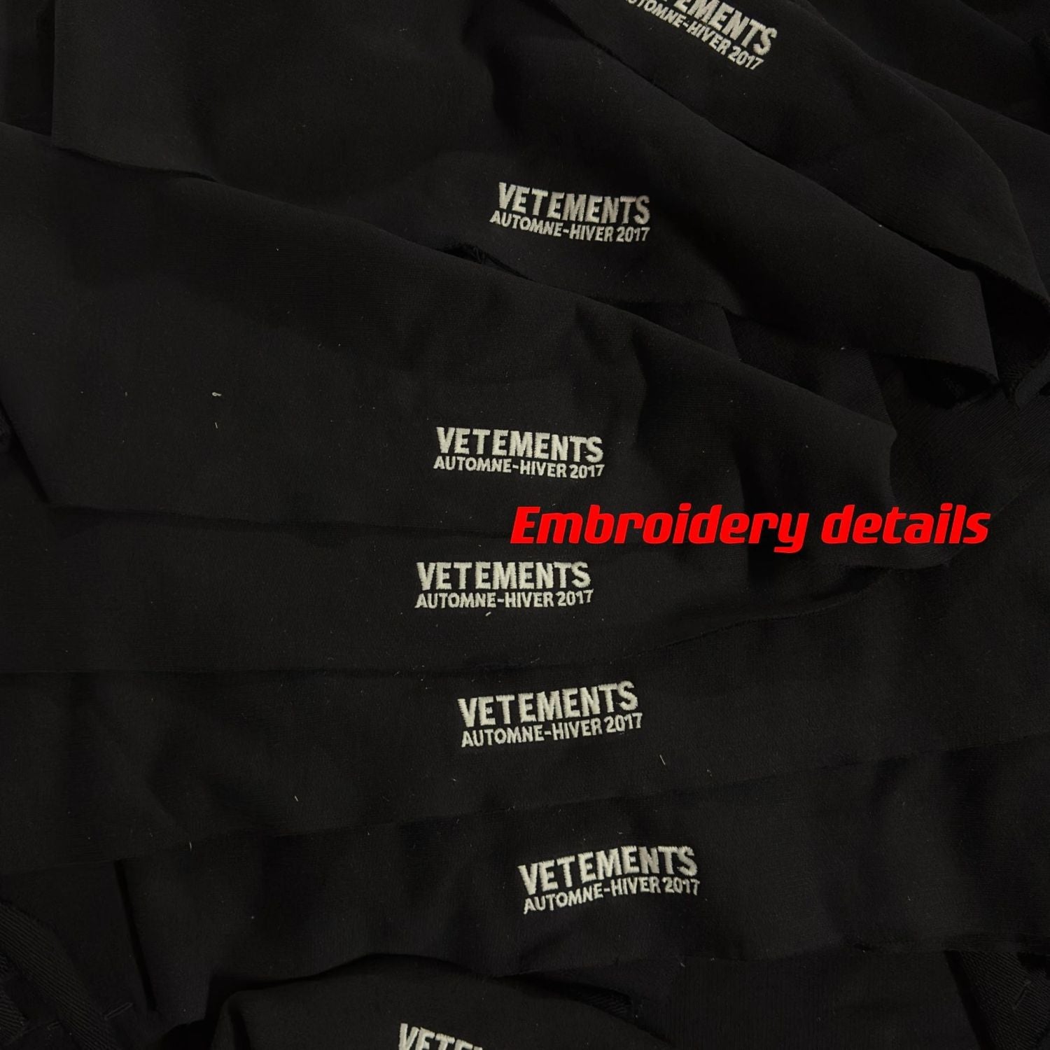 Vetements Men's Fashion Letter Pentagram Embroidery Loose Zipper Black Long Sleeve Hoodie Ngvp #7772
