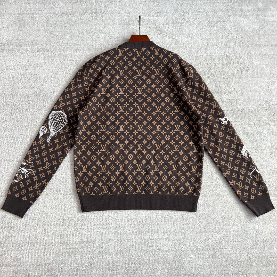 Louis Vuitton Embroidered Pattern Crew Neck Sweater Pullover #96167