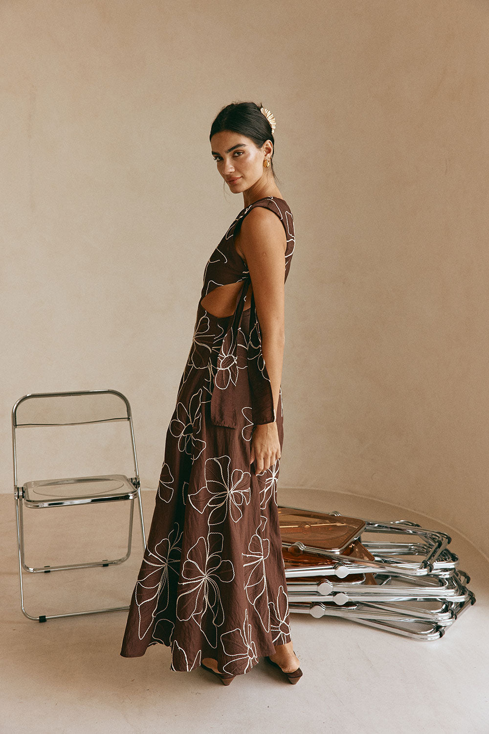 Aurelia Dress - Chocolate Floral
