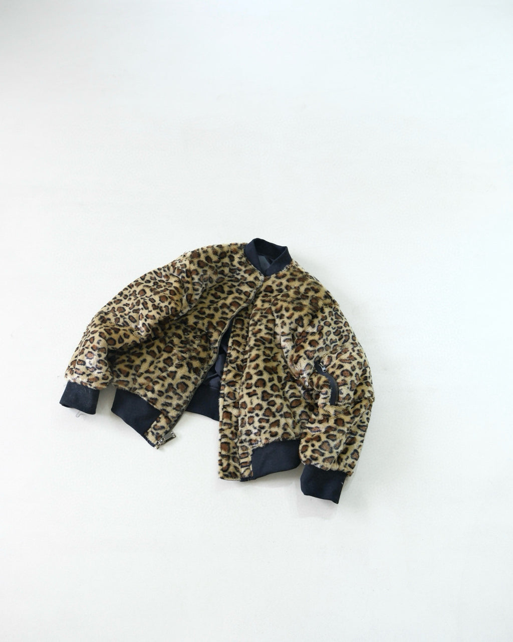 Supreme Men's Fall/Winter Fashion Casual High-Neck Zipper Leopard Print Faux Suede Nylon Fabric Air Force Jacket #79527