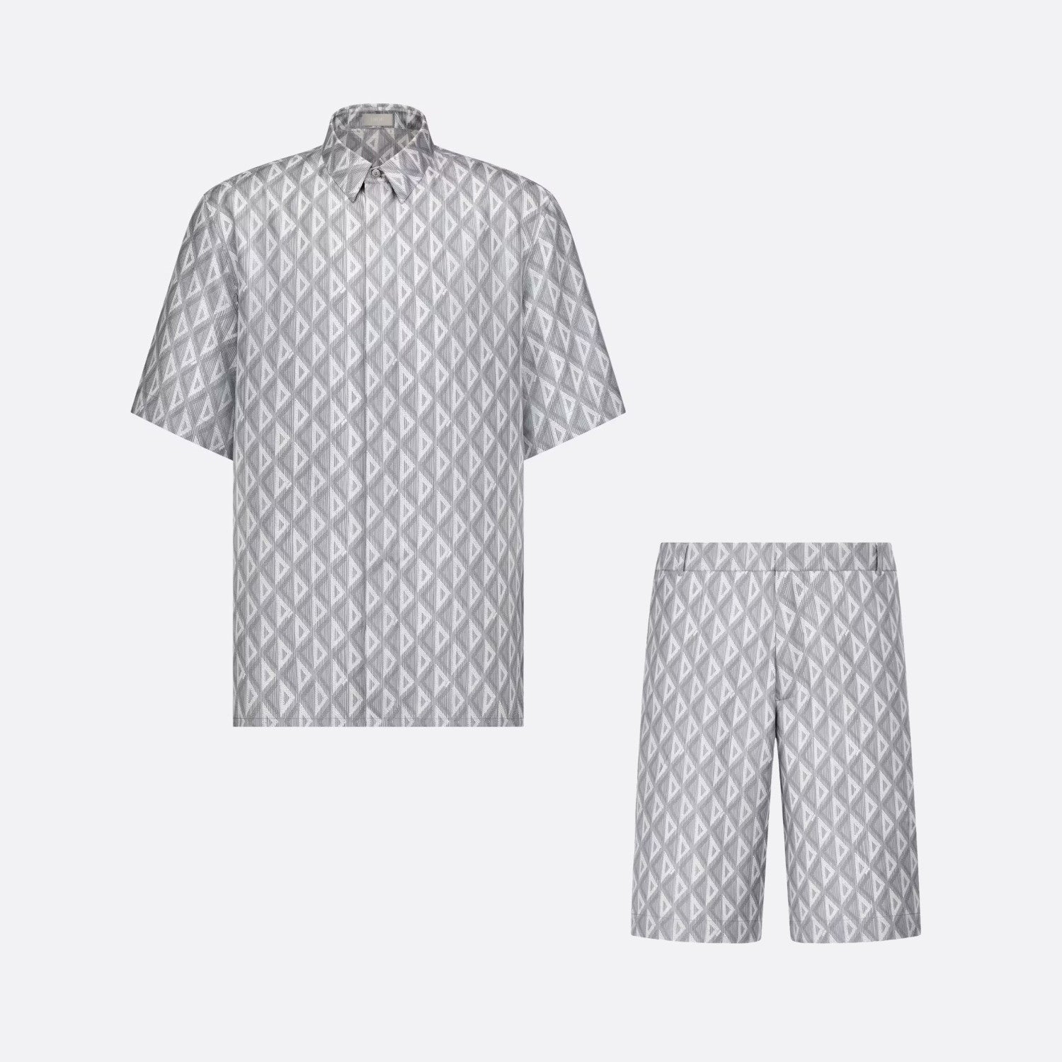 Dior Geometric Pattern Short Sleeved Shirt Shorts Set Suit #94445
