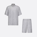 Dior Geometric Pattern Short Sleeved Shirt Shorts Set Suit #94445