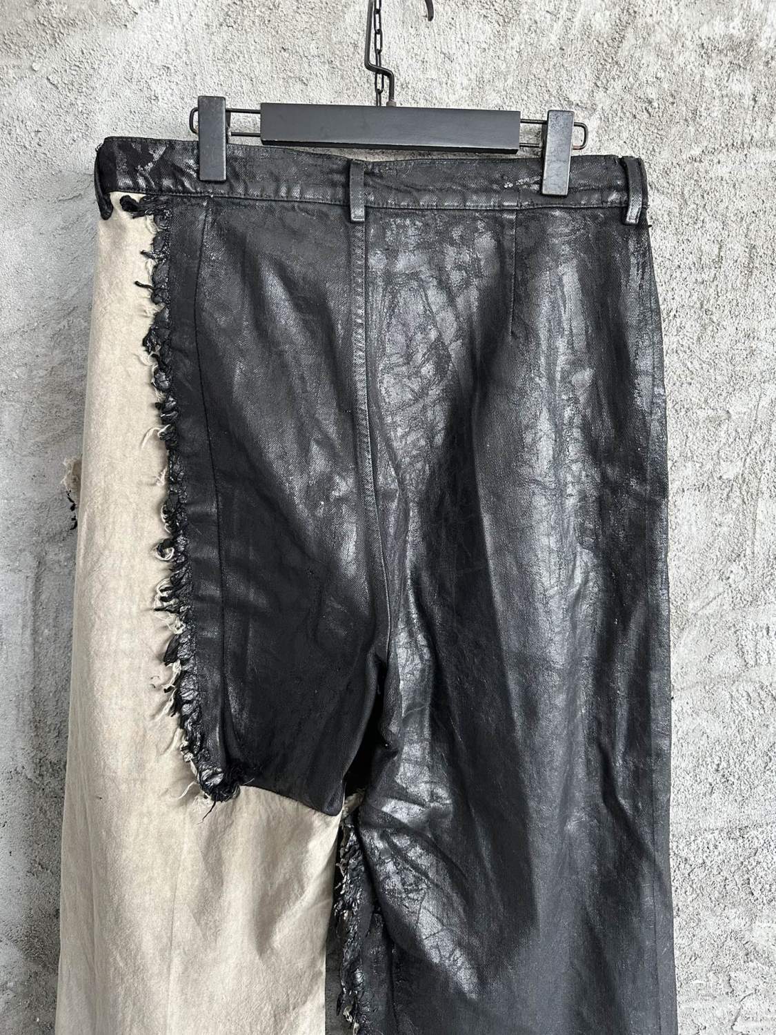 Rick Owens Waxed Colorblock Wide-leg Pants #334947