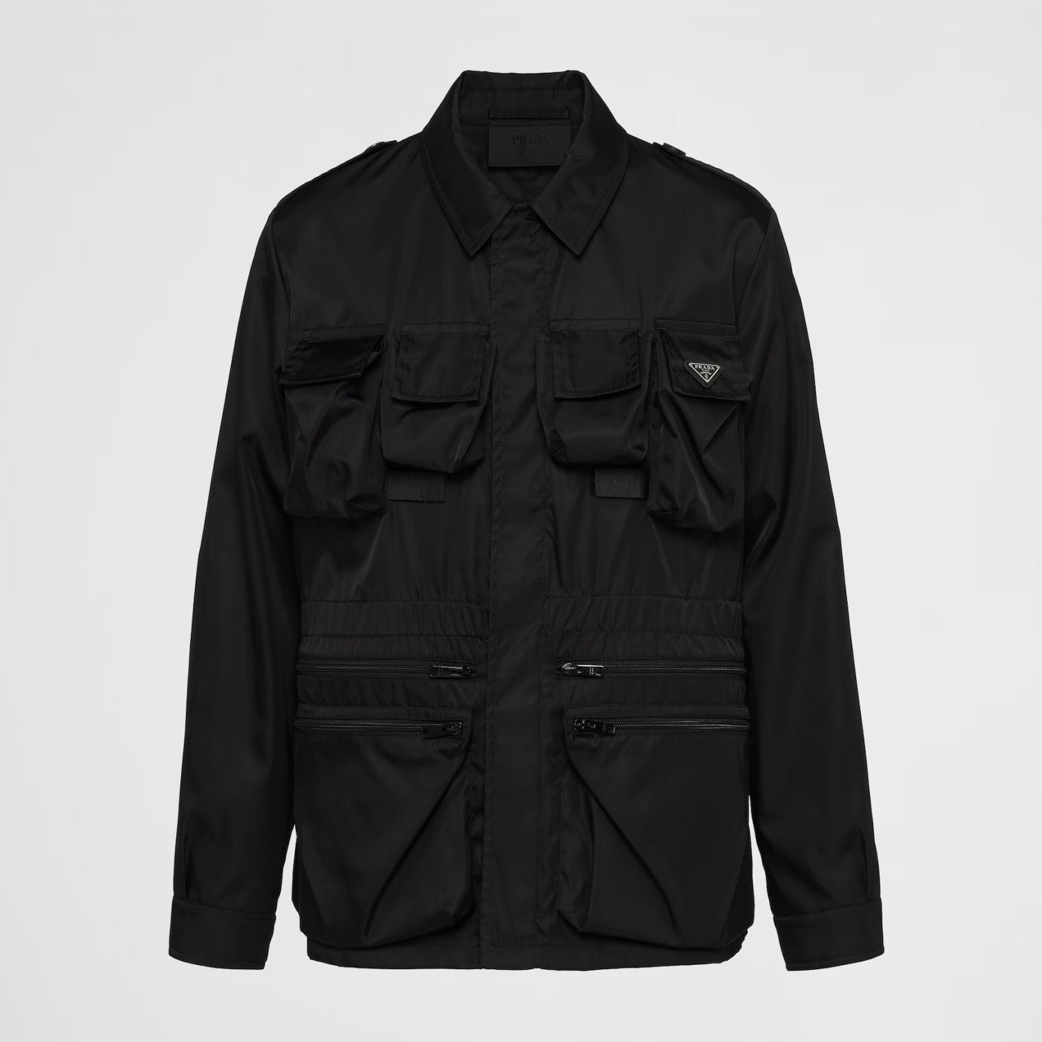 Prada Men's Spring and Fall Black Nylon Multi-Pocket Zipper Long Sleeve Jacket #99721