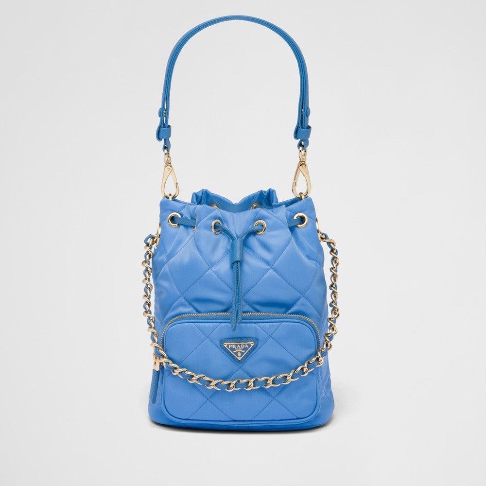 Prada Versatile Re-nylon Recycled Nylon Shoulder Bag Women's Mini Clutch With Diamond Quilting And Drawstring Closure 1bh0382aosvtoo #195681