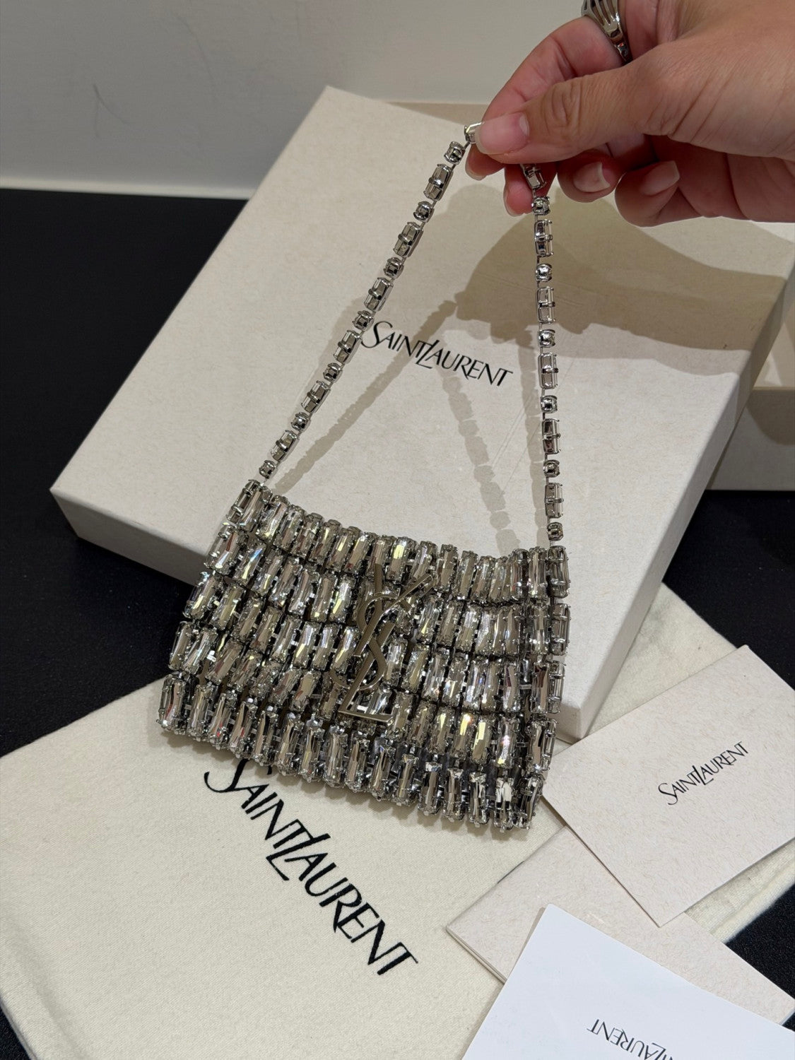 Saint Laurent Micro EVENING Bag In Crystals #379371
