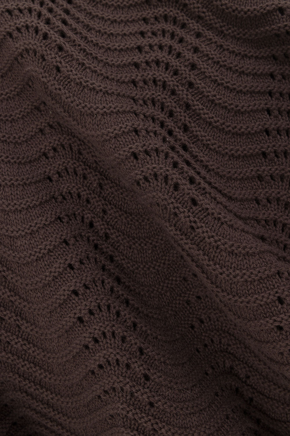 Scallop Knit Maxi Dress - Chocolate