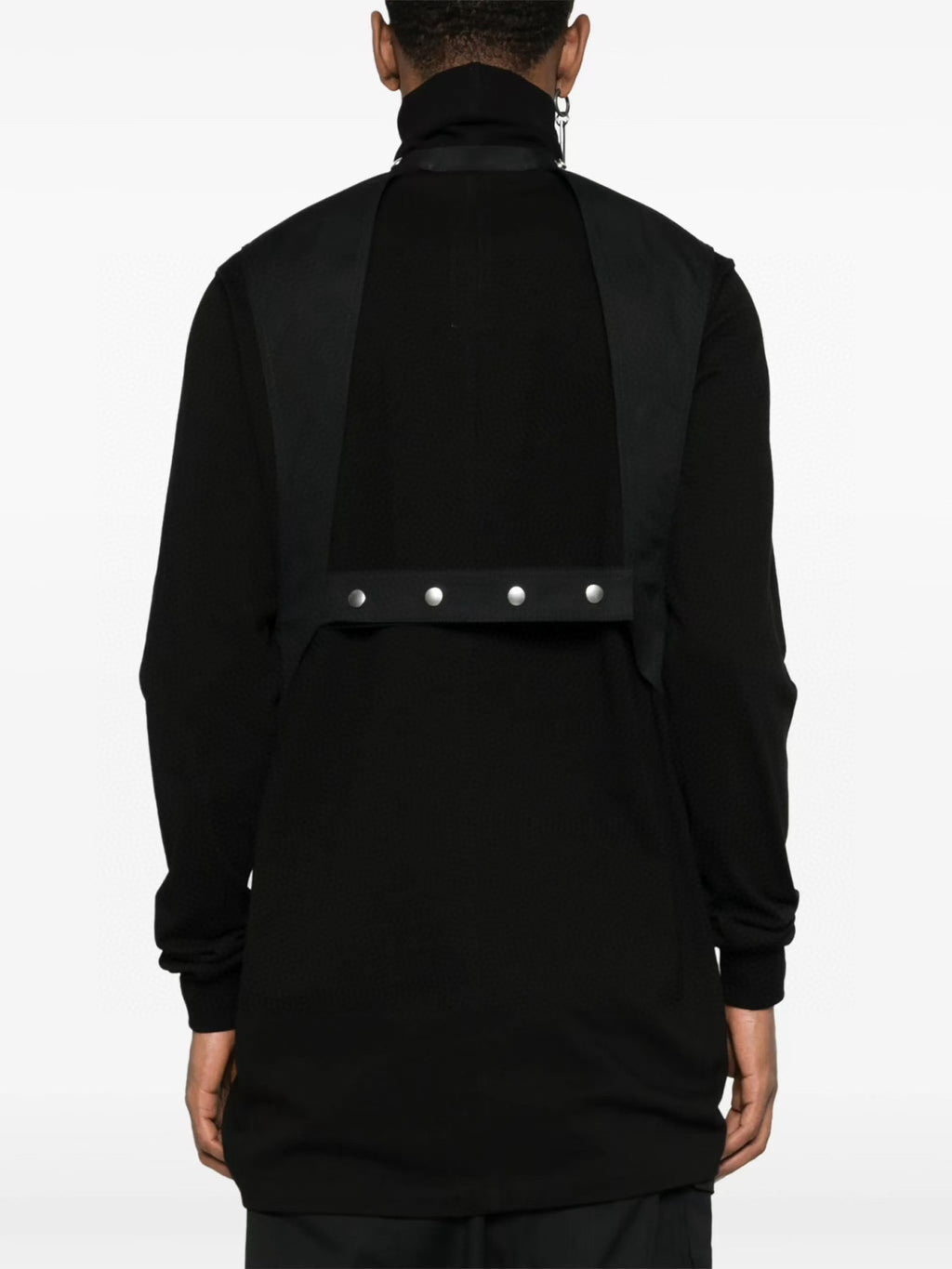 Rick Owens Men's Spring/Autumn Solid Colour V-Neck Backless Workwear Single-Breasted Vest Jacket #76954