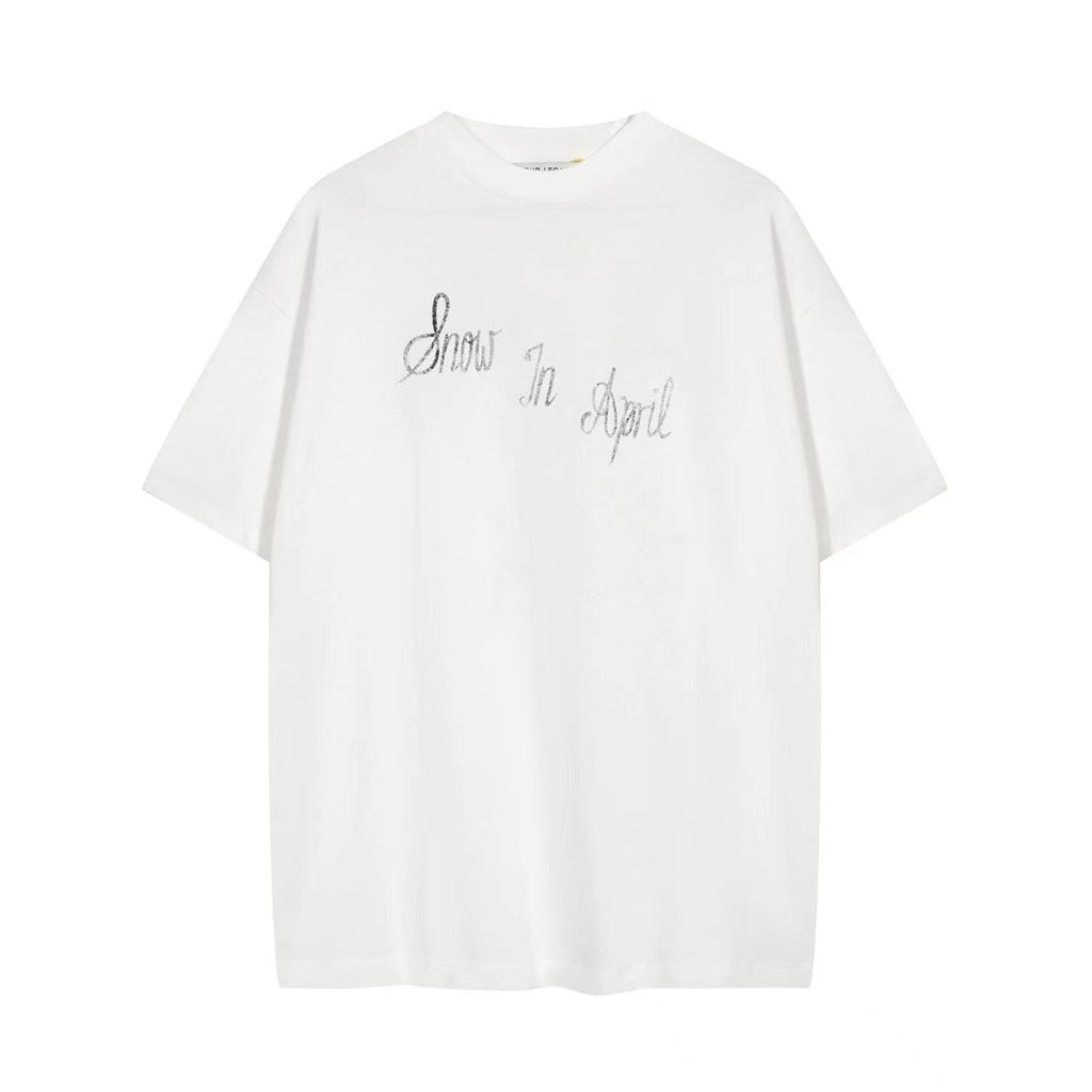 Our Legacy Men's and Women's Letter Print Summer Crew Neck Short Sleeve Knit Loose-Fit T-shirt Ngvp #2363