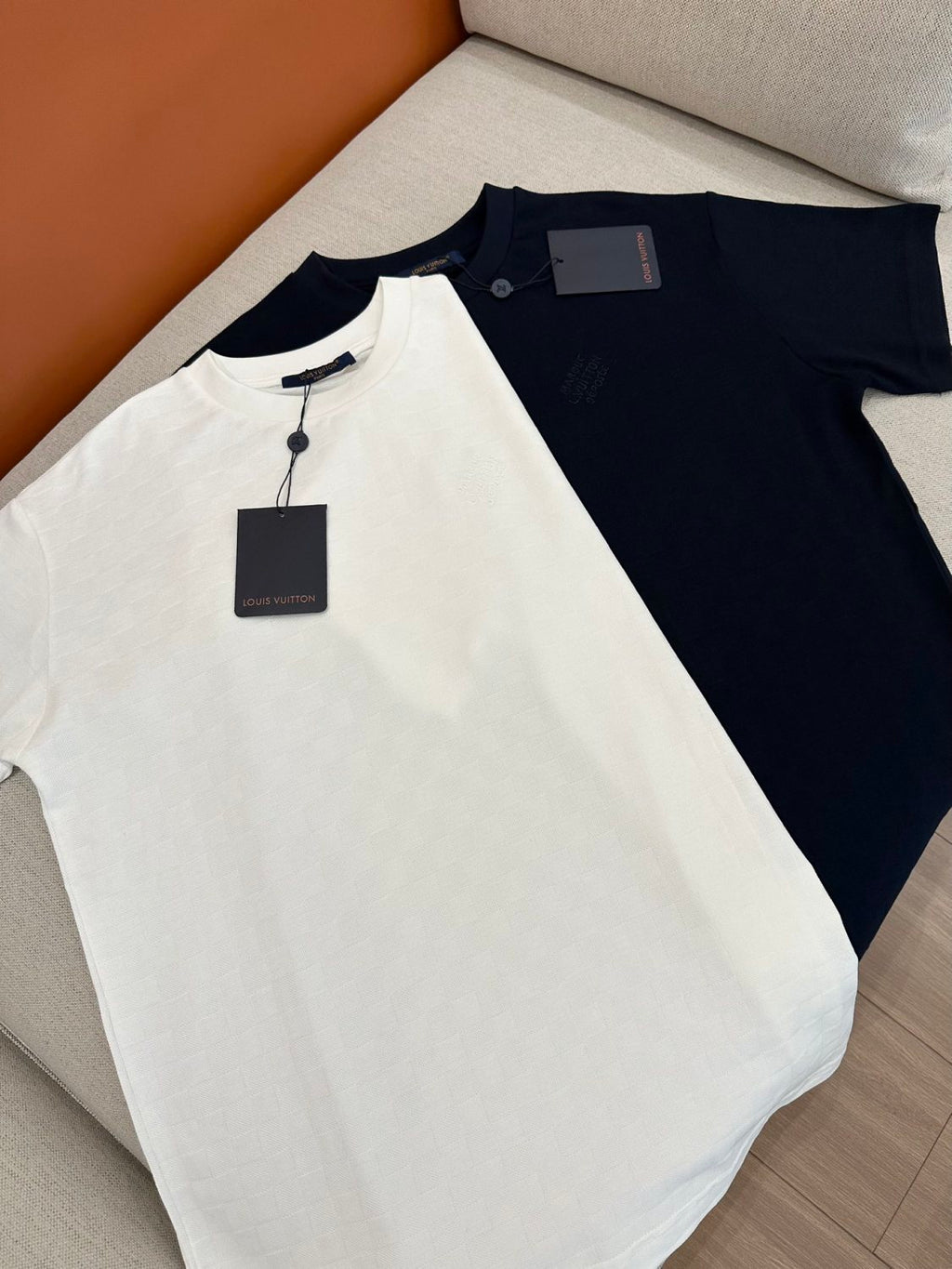 Louis Vuitton Men's Summer Solid Color Embroidered Letter Logo Round Neck Cotton Short Sleeve T-Shirt #99765