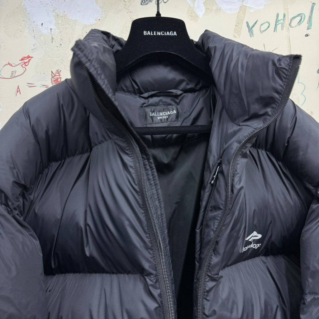 Balenciaga Men's Women's Autumn And Winter Standing Collar Solid Color Zipper Long Sleeve Puffer Down Jacket #73355