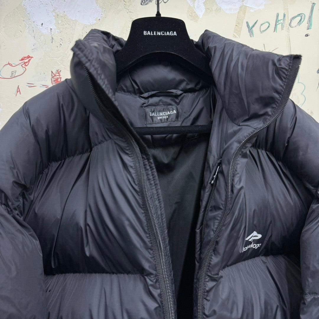 Balenciaga Men's Women's Autumn And Winter Standing Collar Solid Color Zipper Long Sleeve Puffer Down Jacket #73355