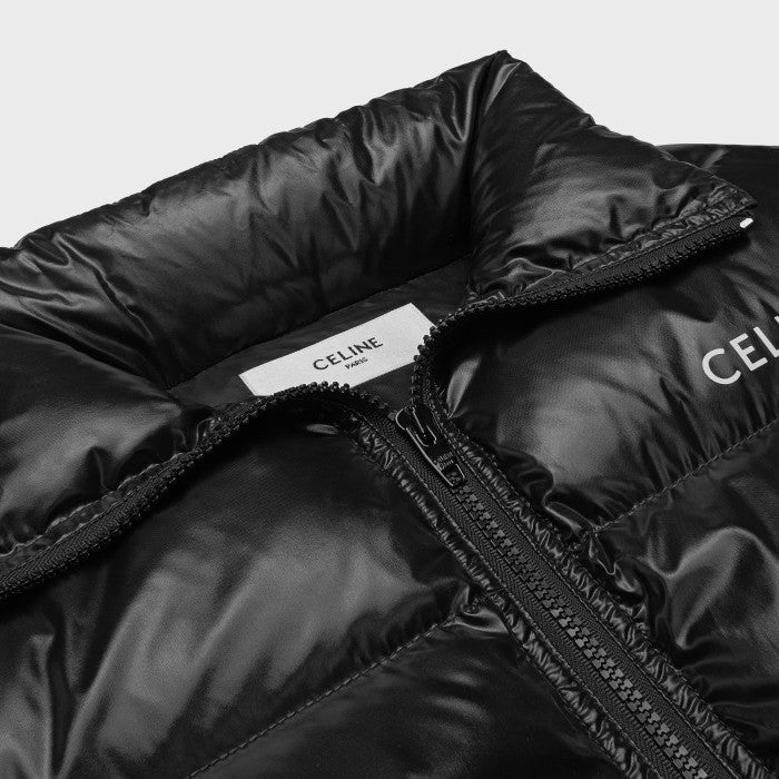 Celine Men's Women's Autumn And Winter Printed Lightweight Nylon Down Jacket Fashion Loose Casual Black Trend 90 White Goose Down Down Jacket #81646