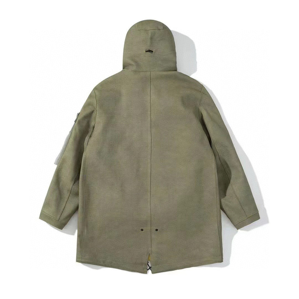 Stone Island Men's Fall And Winter Winter Thickened Suede Printed Hooded Coat Front And Back Wear Jacket With Liner #72395