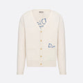 DIOR AND HYLTON NEL Men's And Women's Spring And Autumn Solid Color Letters Printed V-neck Knitted Single Breasted Long Sleeved Cardigan Jacket #76493