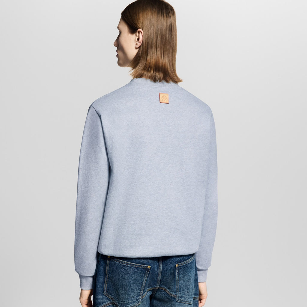 Louis Vuitton Men's Spring/Fall Solid Color Fashion Casual Embroidered Print Round Neck Long Sleeve Sweatshirt #78212