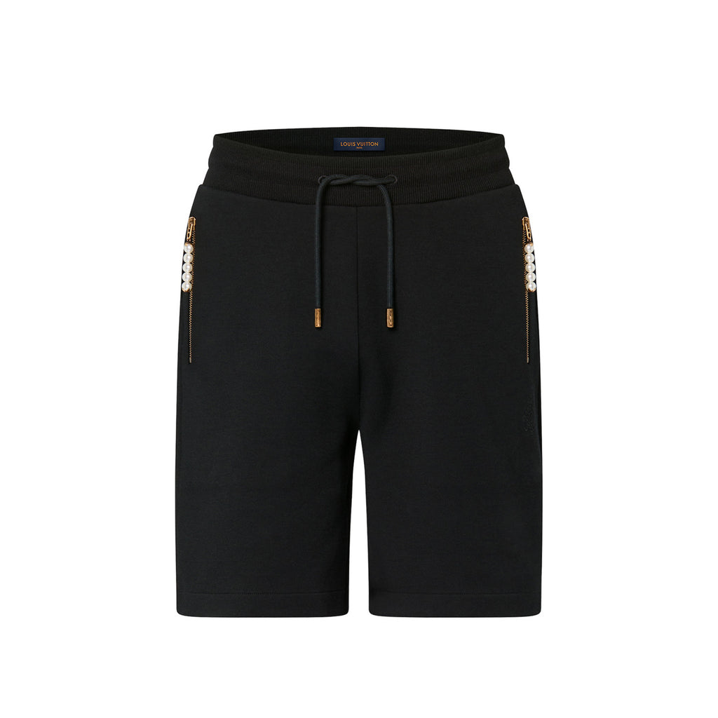 Louis Vuitton Men's Summer Solid Color Drawstring Tie-Up Slim Fit Casual Shorts #77953
