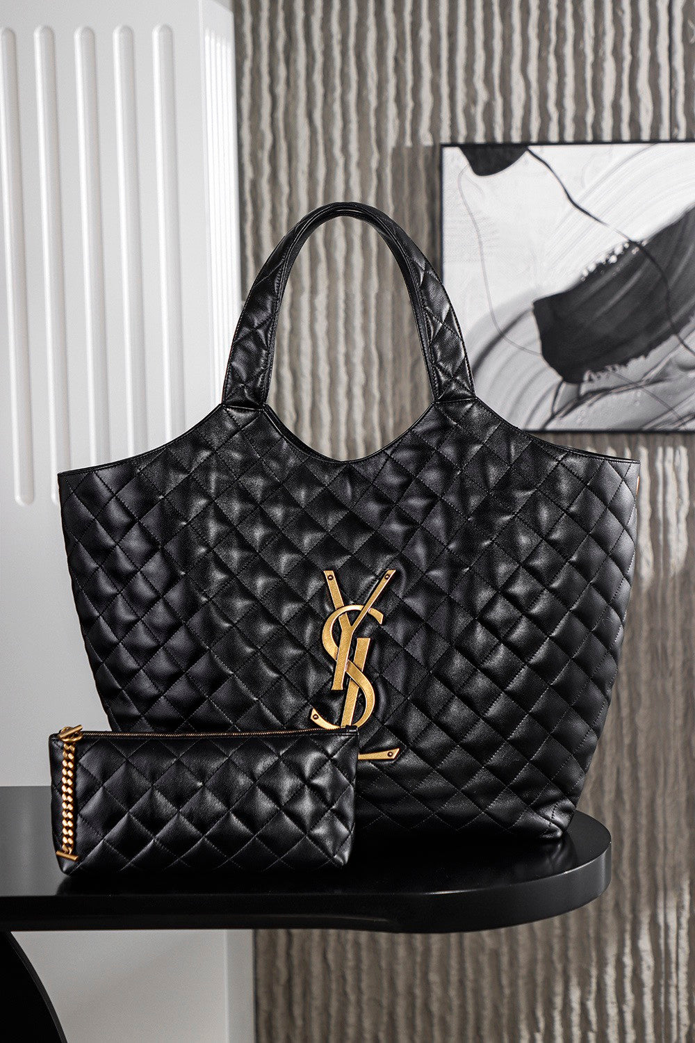 Saint Laurent ICARE quilted lambskin in Black #336145