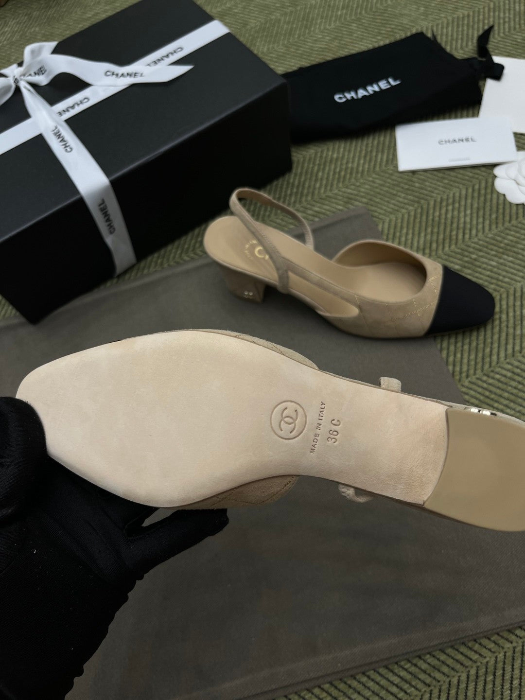 Chanel Women's Checkered Rhinestone Suede Cowhide Solid Color Chunky Heel High Heel Sandals Slingbacks Flat Shoes Spring. Summer. And Fall Casual Shoes Ngvp #2143