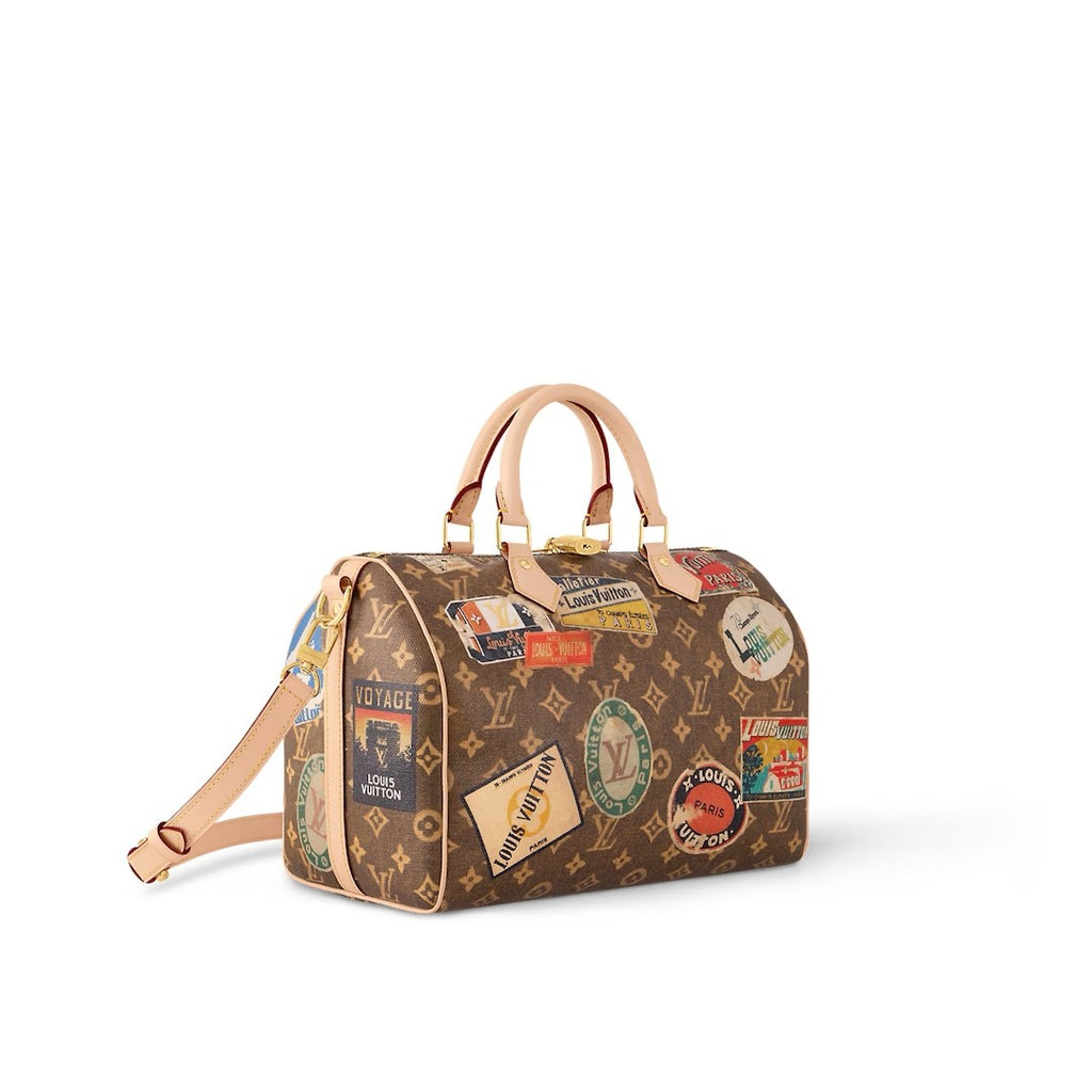 Louis Vuitton Speedy Bandoulière 30 Women's Flight Mode Vintage Iconic Monogrammed Coated Canvas Shoulder Crossbody Tote Bag Bags #75371