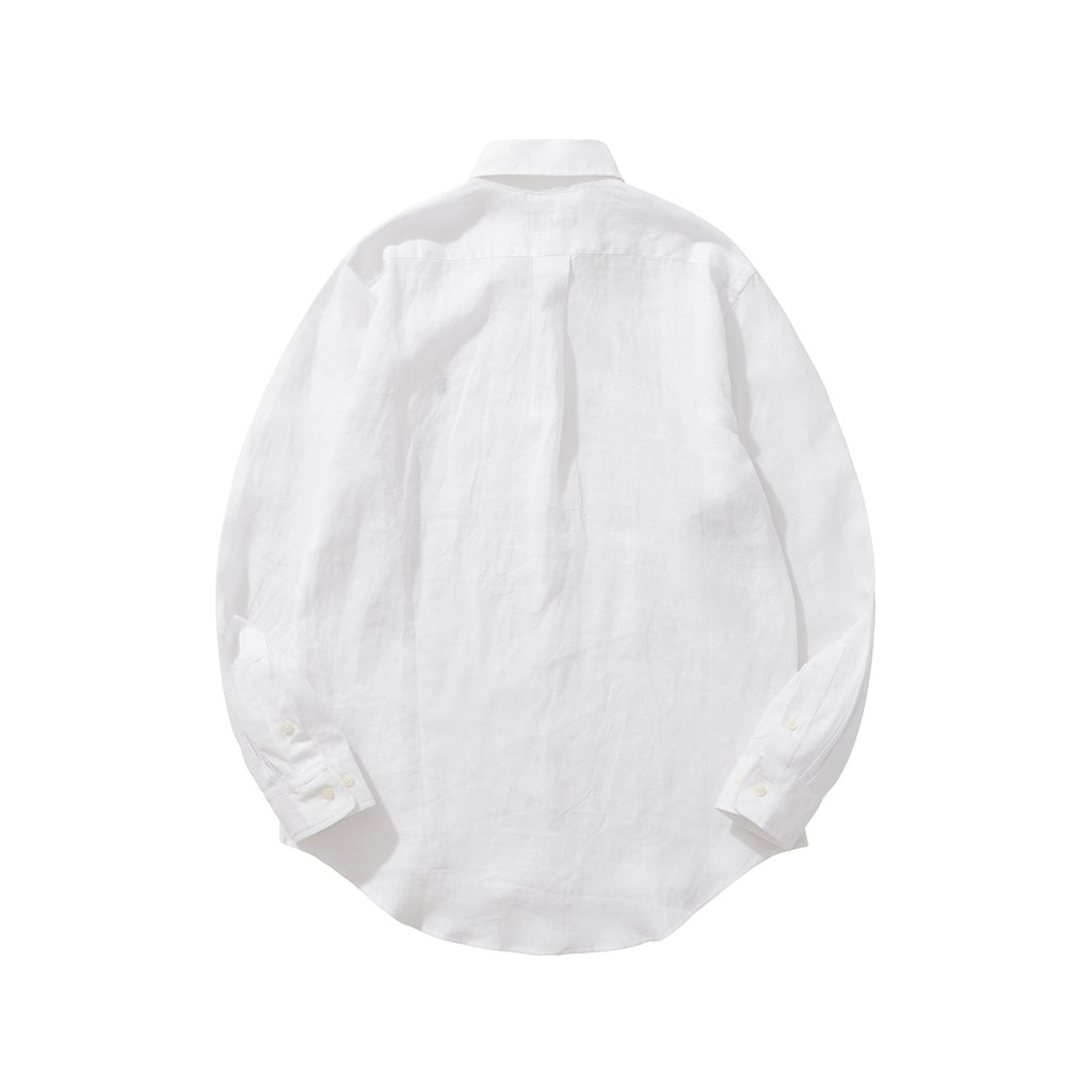 Ralph Lauren Men's Summer Solid Color Linen Fabric Single Breasted Long Sleeved Shirt #77822