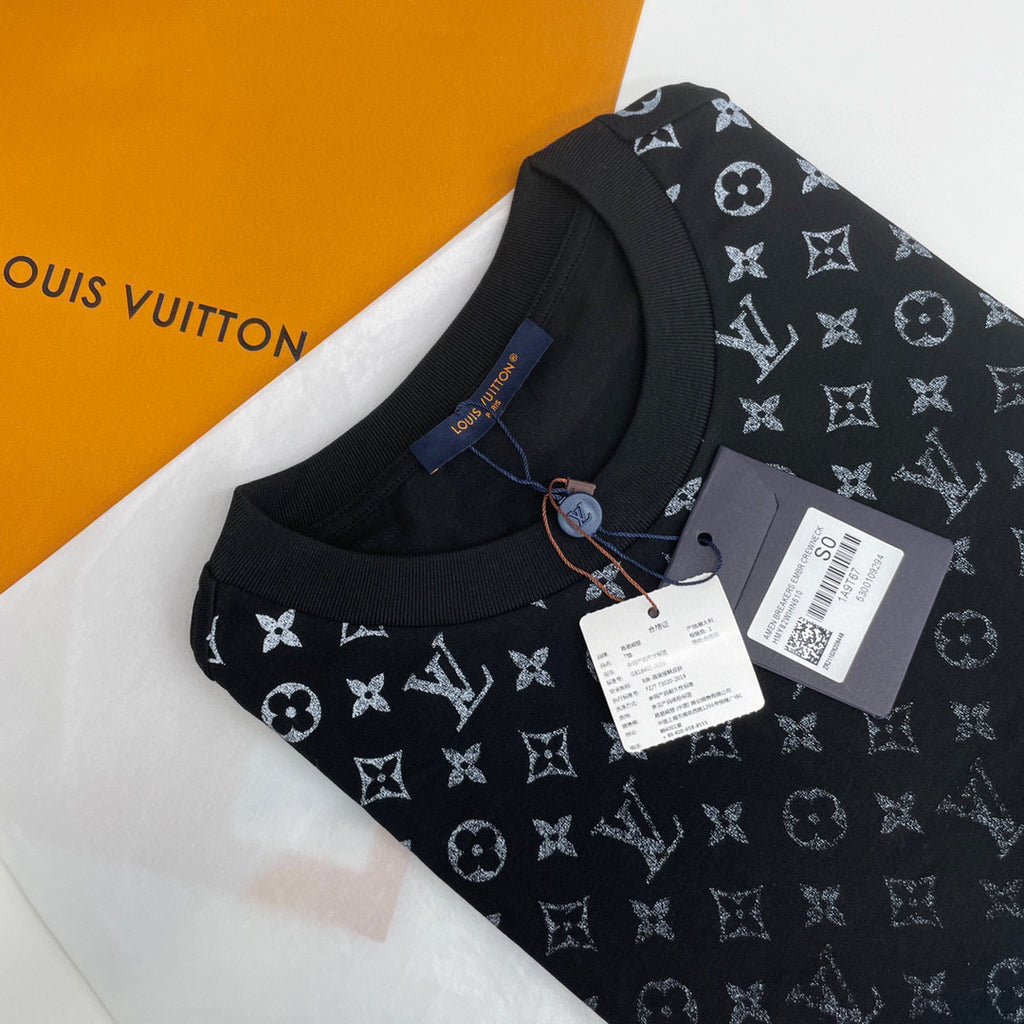 Louis Vuitton Men's Summer Gradient Cotton Round Neck Short Sleeve T-Shirt #97231