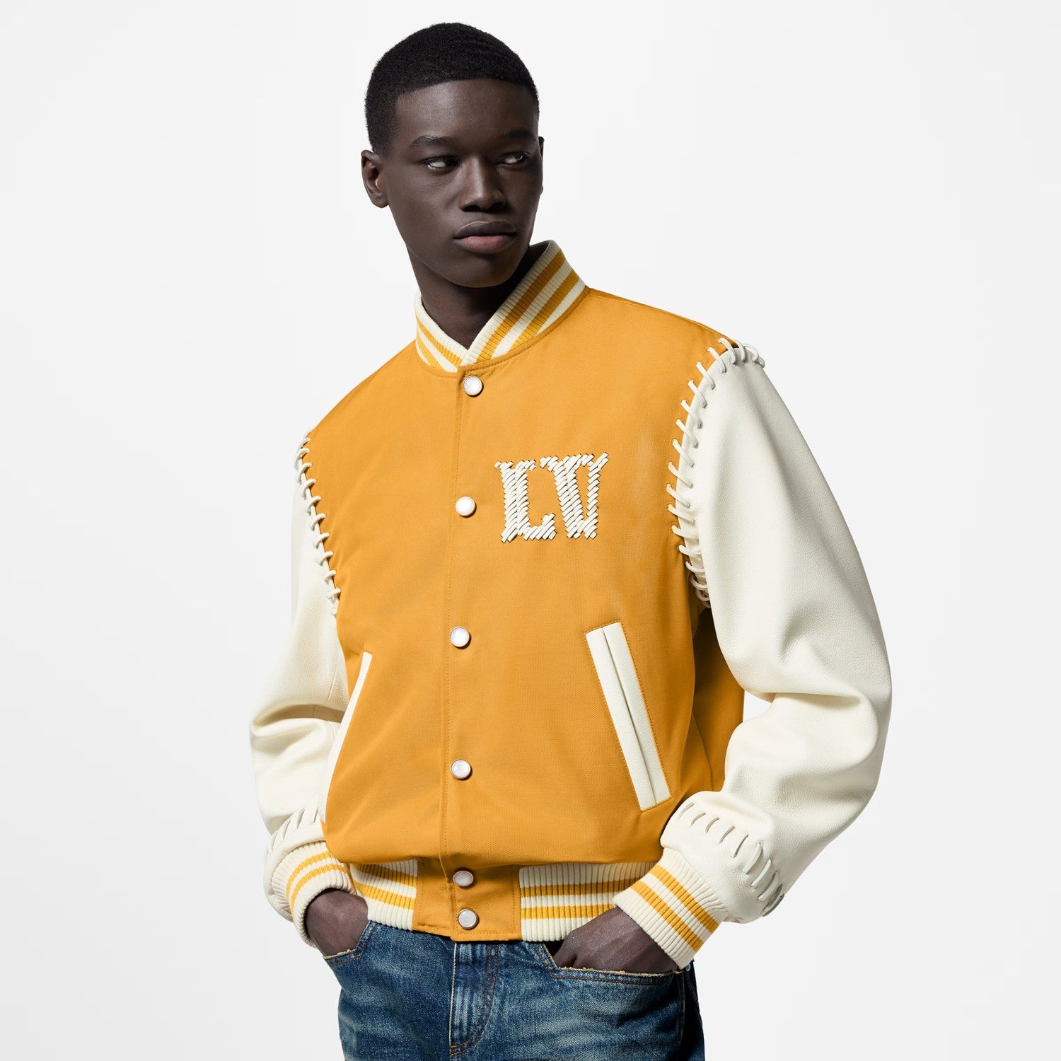 Louis Vuitton Men's Fall And Winter Color Clashing Design Letters Logo Single Breasted Long Sleeved Jacket #72957