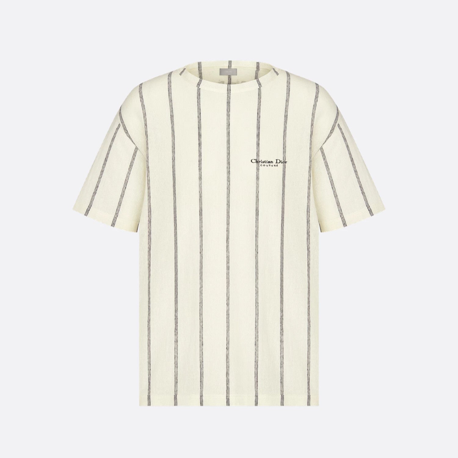 Dior Men's Summer Embroidered Solid Color Striped Loose-Fit Christian Dior Couture Short-Sleeved T-Shirt #81352