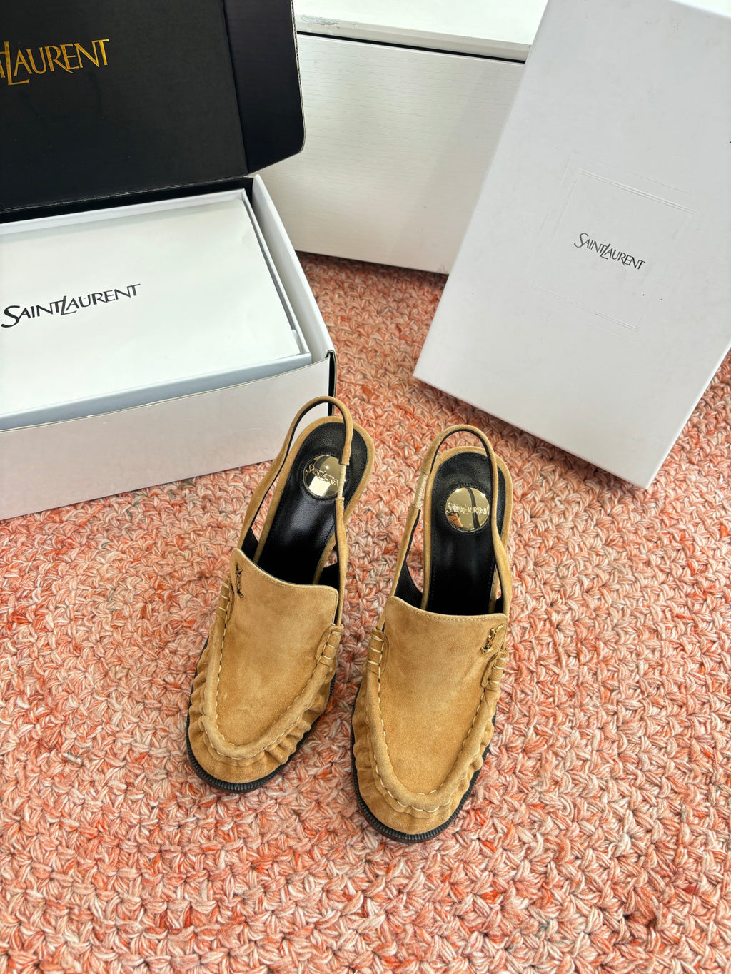 Saint Lauren High Heel Loafers Slippers #377322