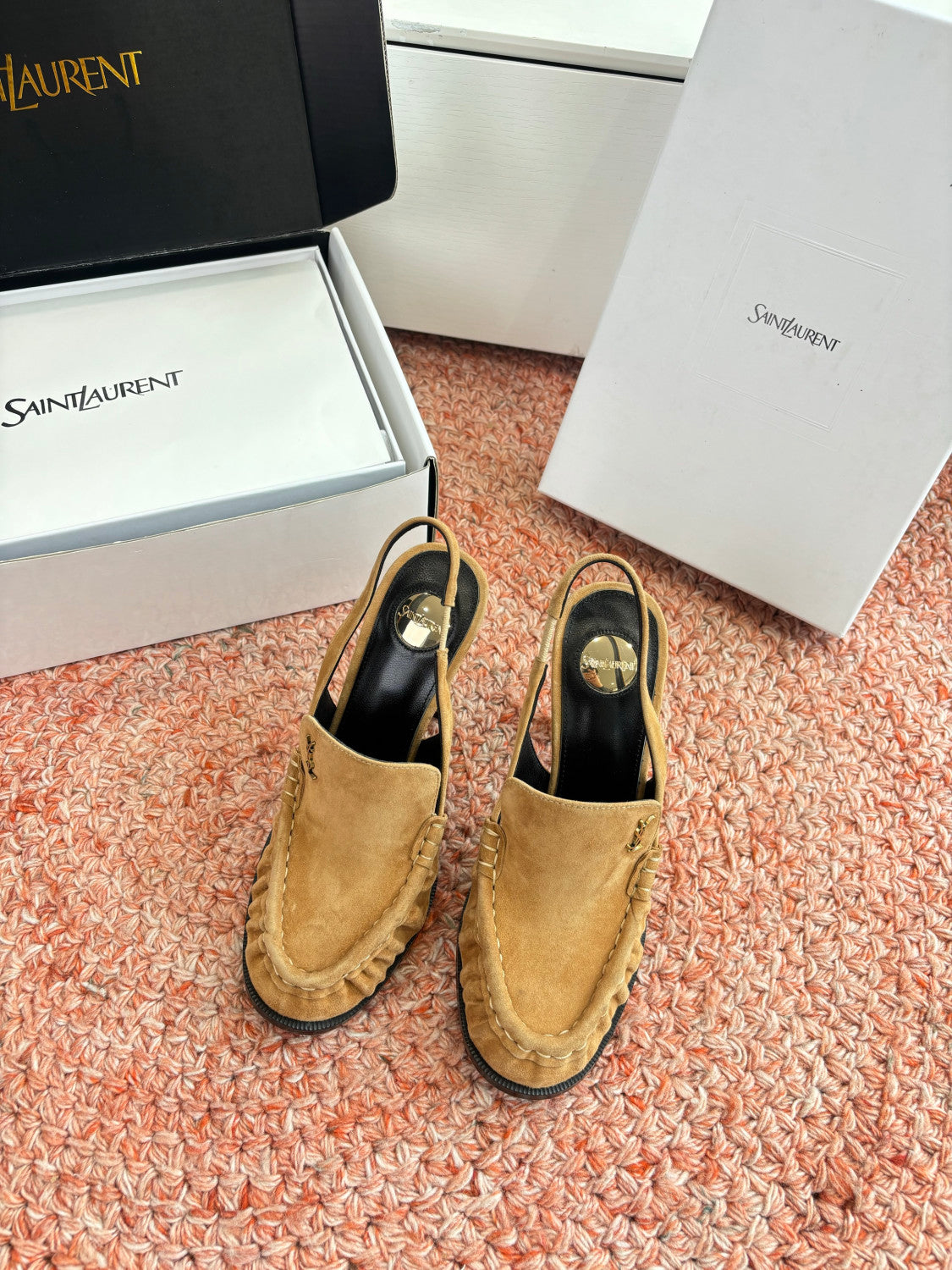 Saint Lauren High Heel Loafers Slippers #377322