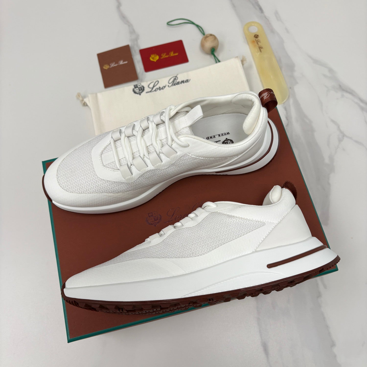 Loro Piana Week End Walk Mesh Cowhide Suede Casual Sneakers #381648
