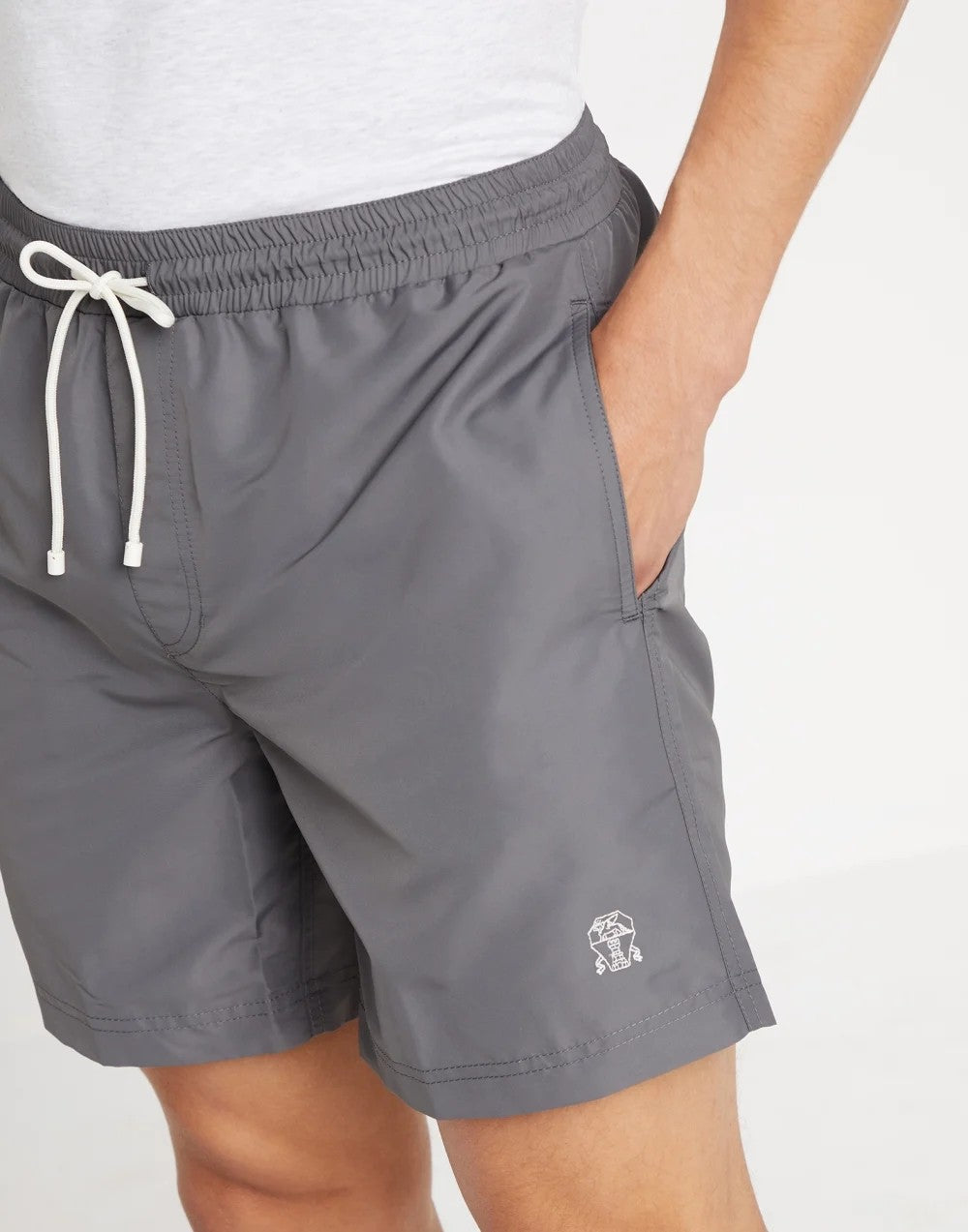 Brunello Cucinelli Men's Spring/Summer Fashion Solid Color Lace Up Casual Fit Swim Shorts Ngvp #8335