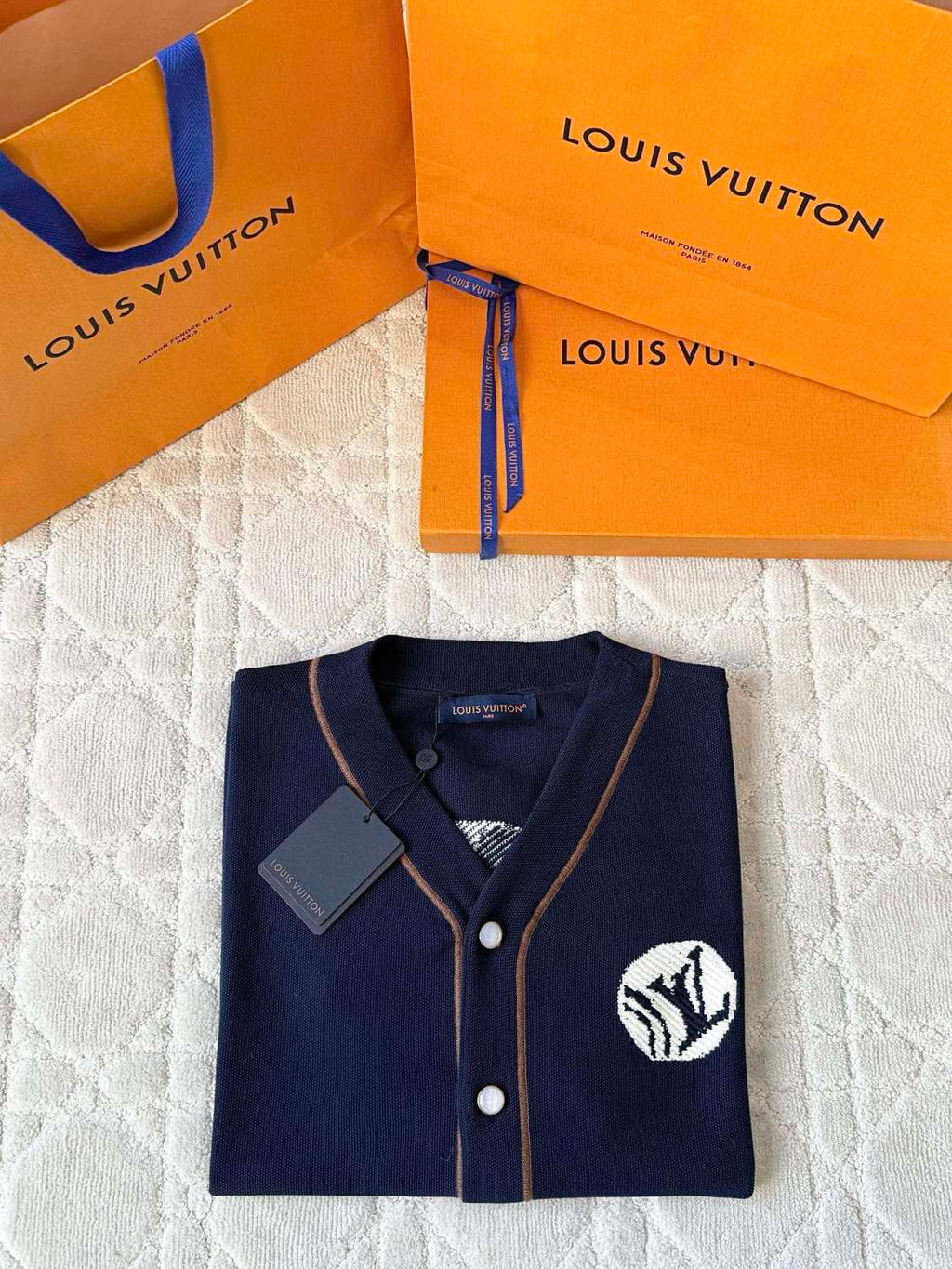 Louis Vuitton Men's Summer Fashion Casual Single Breasted Embroidered Pattern Short Sleeved Knitted Baseball Shirt #78426