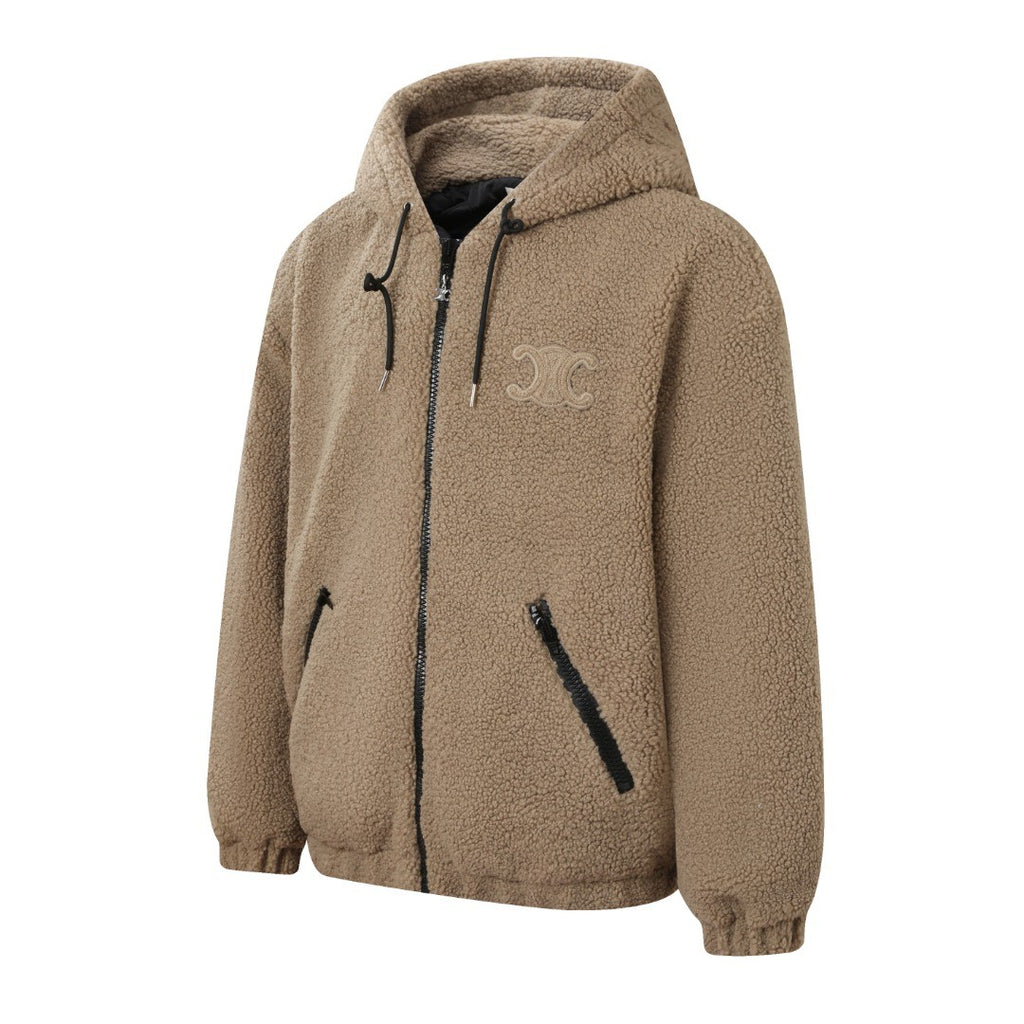 Celine Women's and Men's Embroidered Suede Padded Jacket stylish And Simple Wool And Cotton Jacket #332441