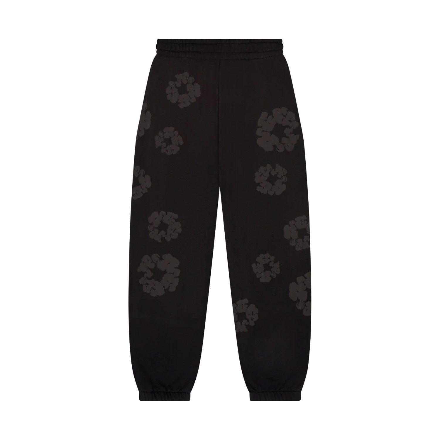 Denim Tears Men's And Women's Spring/fall Fashion Trend Solid Color Elastic Waist Tie Up Cotton Flower Foam Print American High Street Chic Brand Cuffed Sweatpants Long Pants #79536