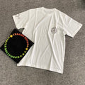 Chrome Hearts Men's Summer Colourful Sanskrit Print Solid Round Neck Cotton Short Sleeve T-Shirt #76815