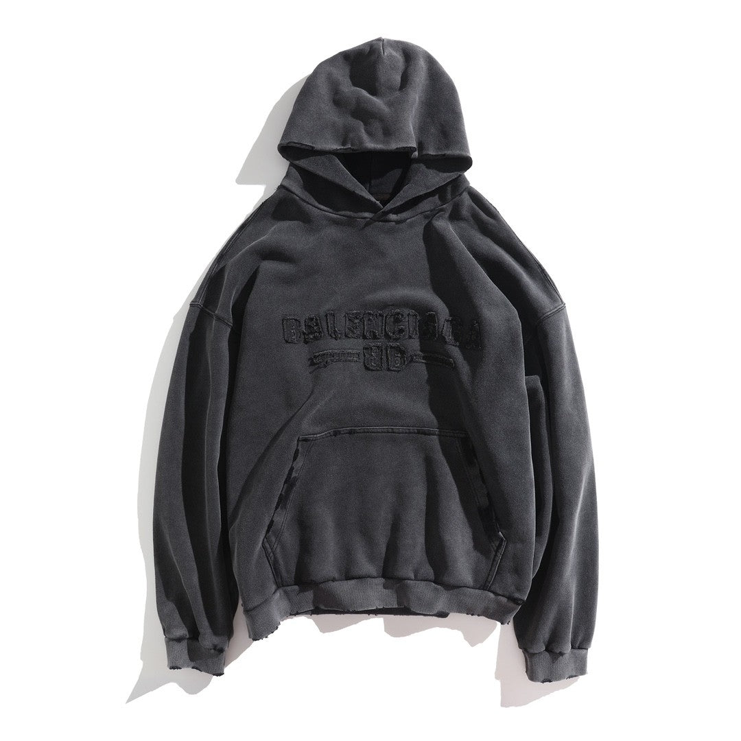 Balenciaga Men's And Women's Spring/Fall Fashion Casual Solid Color Letter Print Hooded Zipper and Hooded Pullover Long Sleeve Sweatshirt Jacket #78935