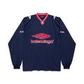 Balenciaga Men's 3b Football Long Sleeve V-neck T-shirt in Dark Navy red  #334654