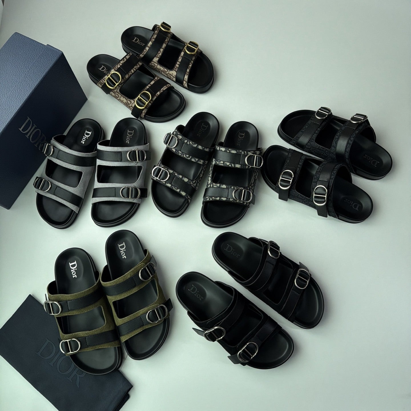 DIOR Dior Aqua Sandal Beige and Black Dior Oblique Jacquard #382615