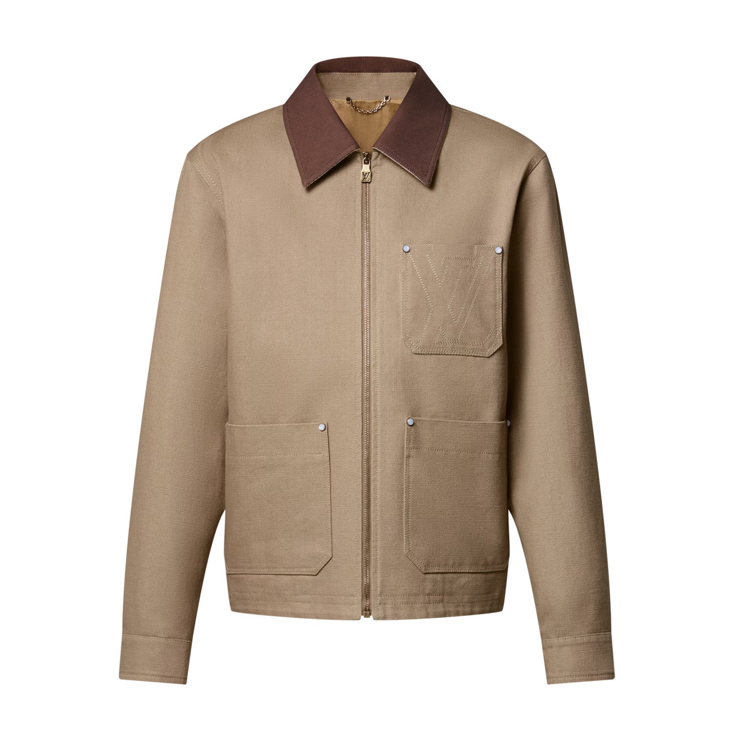 Louis Vuitton Men's Spring and Autumn Solid Color Logo Letter Pocket Zipper Long Sleeve Jacket #74523