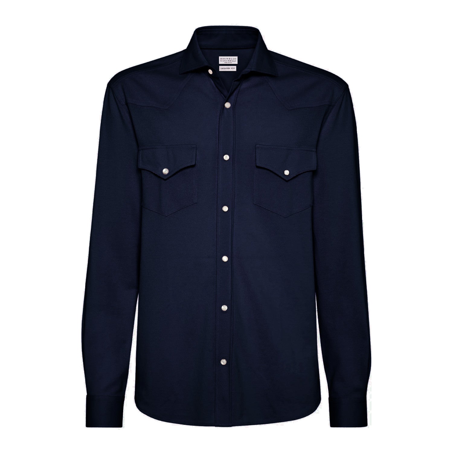 Brunello Cucinelli Men's Spring And Fall Cotton Lapel Solid Color Single-Breasted Chest Pocket Long Sleeve Fitted Shirt Ngvp #1557