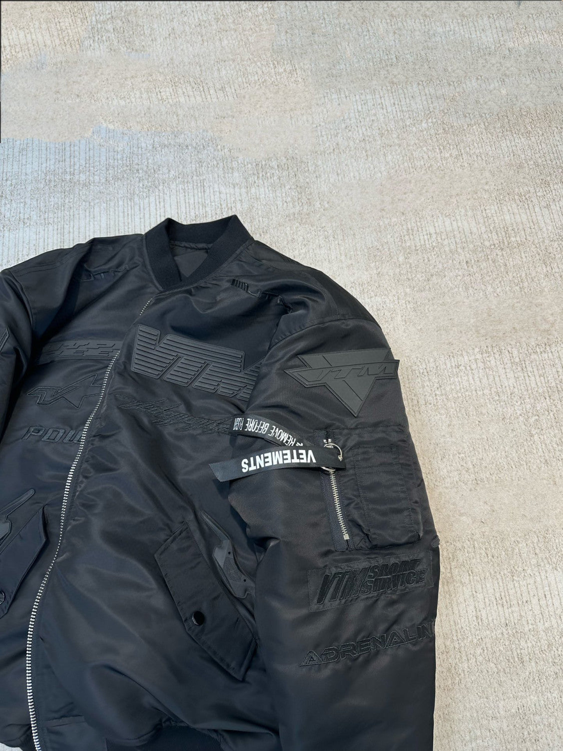 Vetements Embossed Letter Zip Sports Jacket #96689