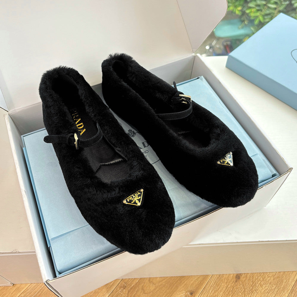 Prada Women's Plush Mary Jane Loafers #334919
