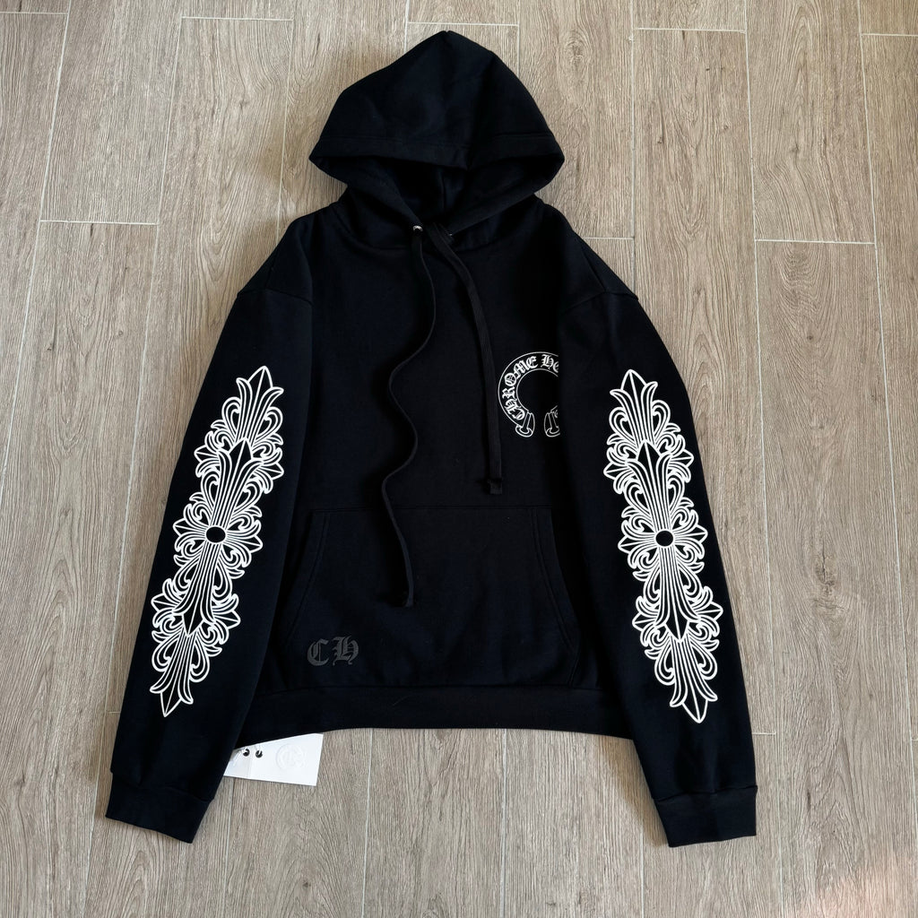 Chrome Hearts Side Floral Leg Pattern Hooded Sweatshirt Pants #375724