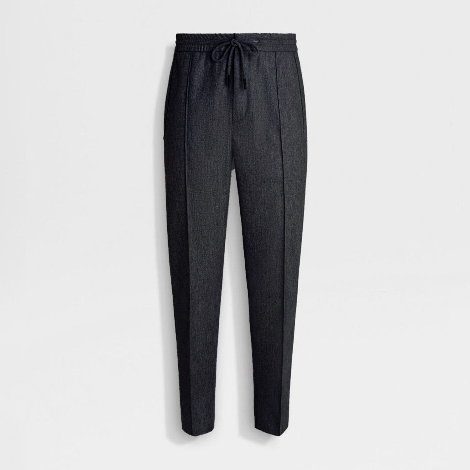 Ermenegildo Zegna Men's Fall/Winter Wool Blend Solid Color Mid-Rise Casual Straight-Leg Drawstring Sweatpants Ngvp #2517