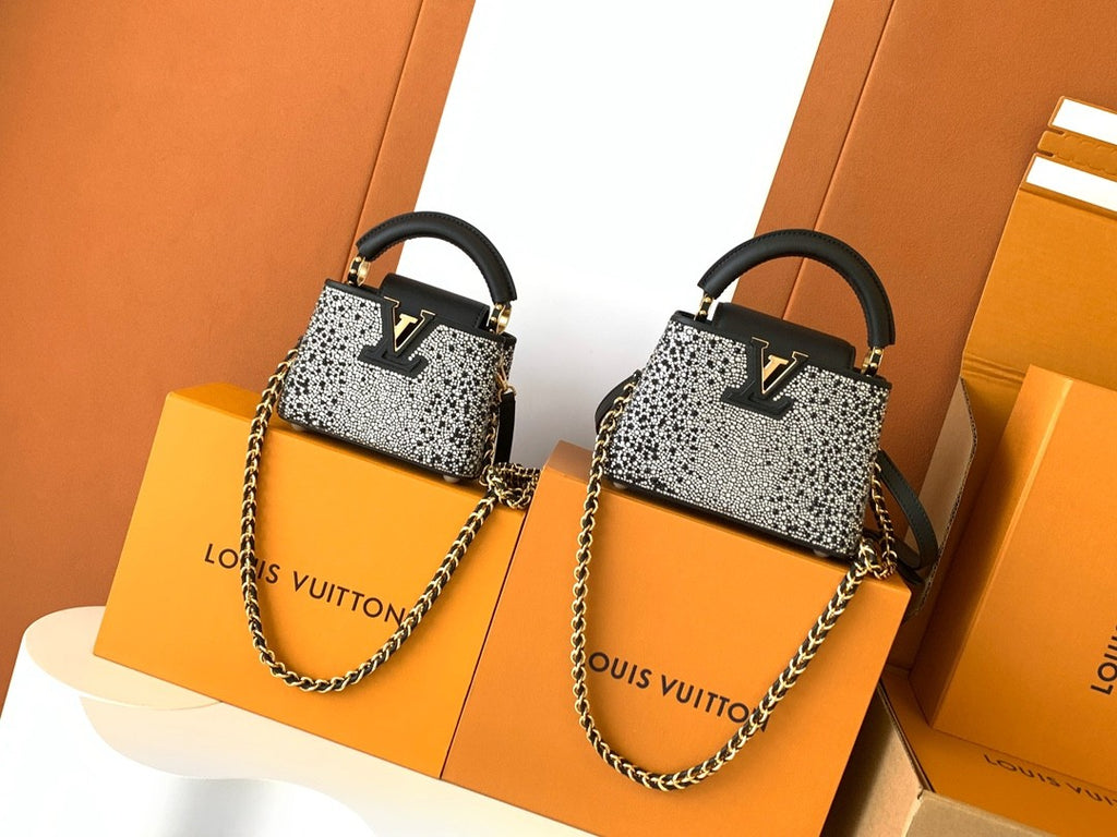Louis Vuitton Women's Fashion Classic Crocodile Patterned Handbag With Hand Embedded Diamond Logo Letter Badge Dual-strap Tote Crossbody Bag Shoulder Black Bag Bags #79297